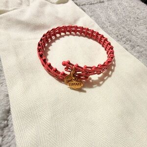 ALEX AND ANI Red-Pink Gypsy Wrap Bracelet  66 Collection Adjustable